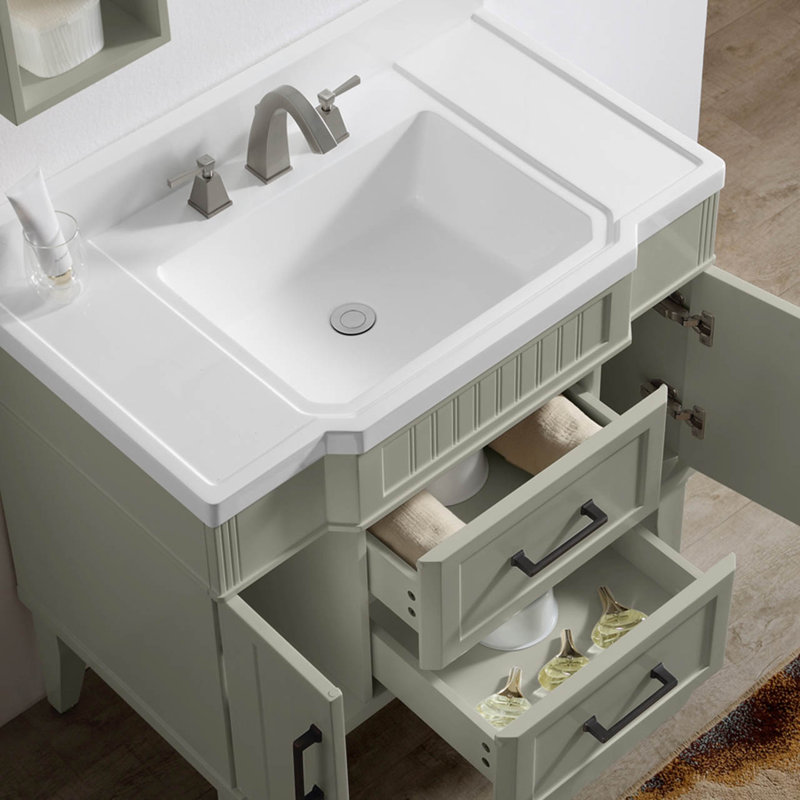 Charlton Home® Jaziel 36'' Single Bathroom Vanity with Solid Surface